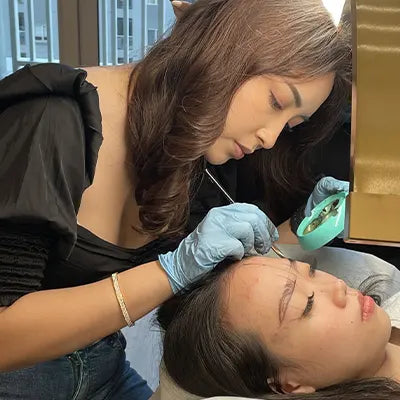 Proses Brow Bomber Lavere Lash penggunaan produk Airbruh brow