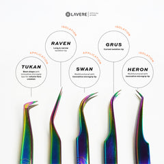 Lavere Heron Tweezer | New Upgraded Fibre Tip |  Rainbow Finish