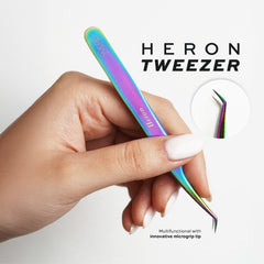 Lavere Heron Tweezer | New Upgraded Fibre Tip |  Rainbow Finish