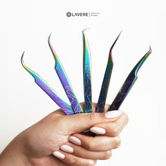 Lavere Heron Tweezer | New Upgraded Fibre Tip |  Rainbow Finish