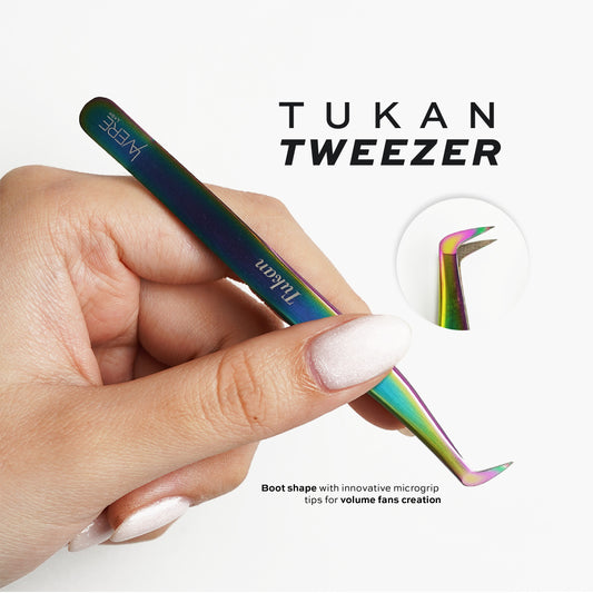 Lavere Tukan Tweezer | New Upgraded Fibre Tip | Rainbow Finish
