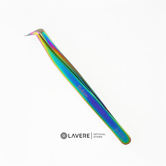Lavere Tukan Tweezer | New Upgraded Fibre Tip | Rainbow Finish
