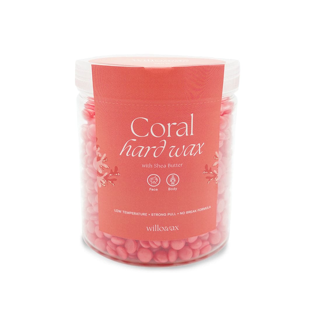 Lavere Lash - Willowax Coral Hard Wax With Shea Butter, Rosehip Oil & Rice Bran Oil |  Coral Hard Wax