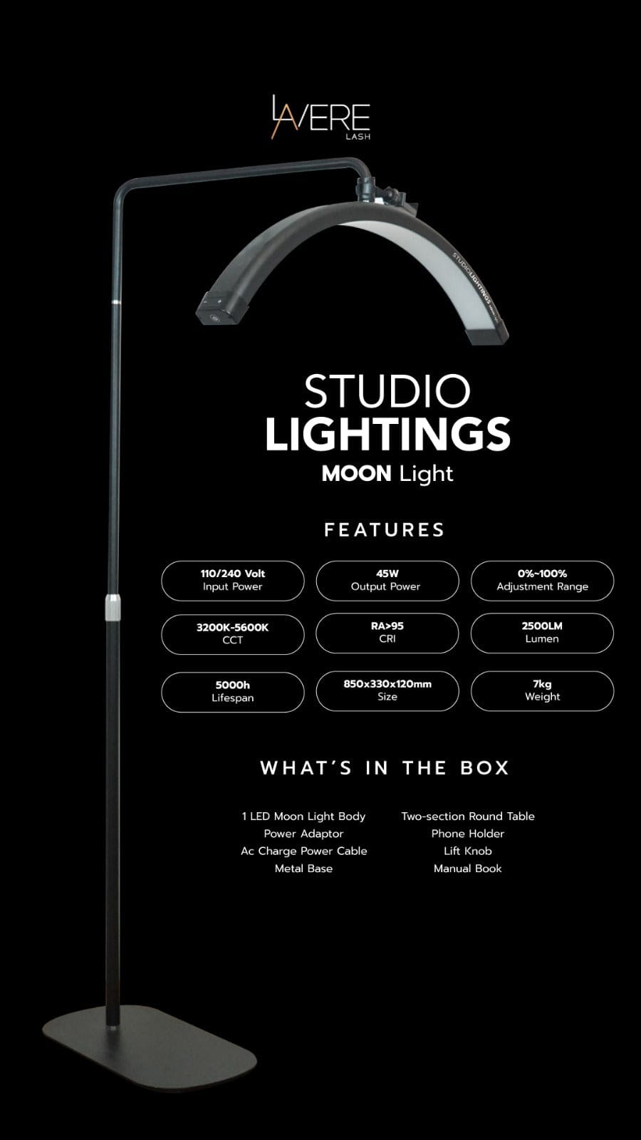 Studio Lightings Moonlight | Professional Lighting For Eyelash Extension & Make Up Artist (Brand New)